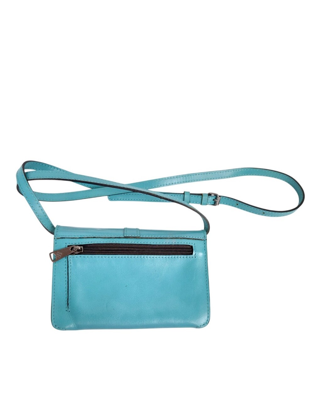 Patricia Nash Turquoise Leather Crossbody Wallet Bag | 100% Leather - Picture 7 of 16